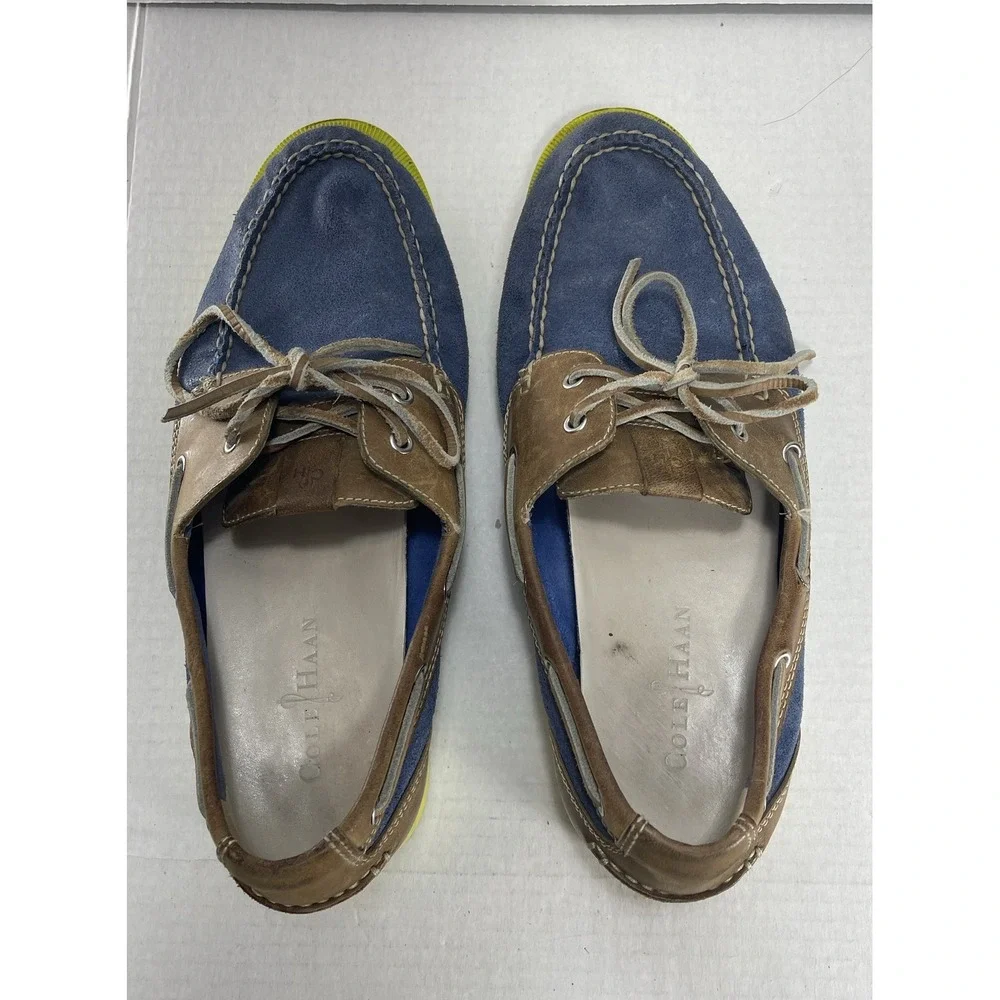 Cole Haan Air Yacht Club Shoes Mens Size 10.5 Blue Leather Lace Up Boat